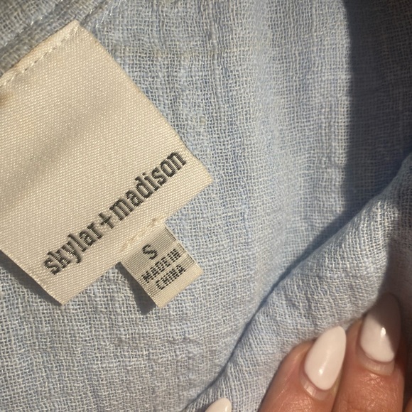 Skylar + Madison One Shoulder Blue Ruffled Top - Picture 3 of 3